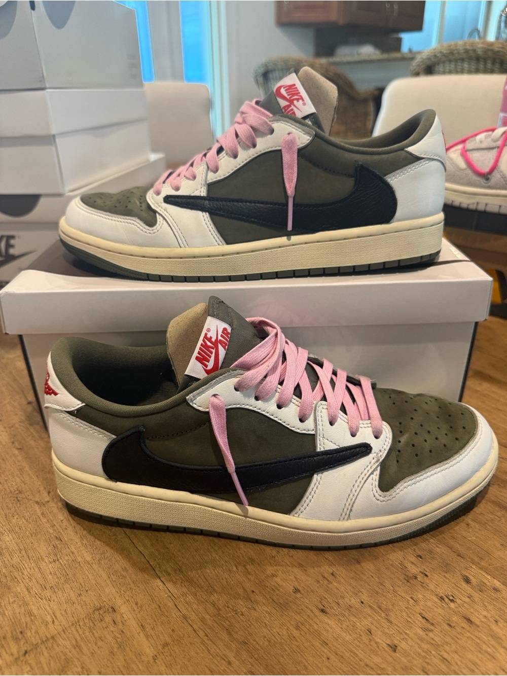 AUTHENTIC- Nike Size 9 Men’s Air Jordan 1 Low OG SP Sneakers — Medium Olive